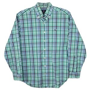 VINEYARD VINES Preppy Blue Plaid Long Sleeve Button Down Shirt Size SMALL | FLAW